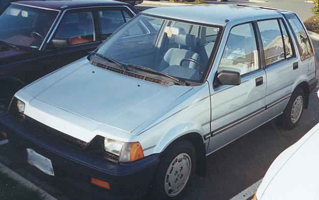 a picture of a 1985 Honda Civic Wagovan, sliver/blue